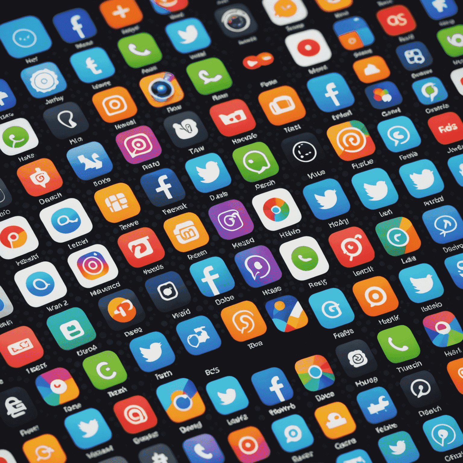 Collage of trending mobile apps icons and interfaces on various smartphone screens